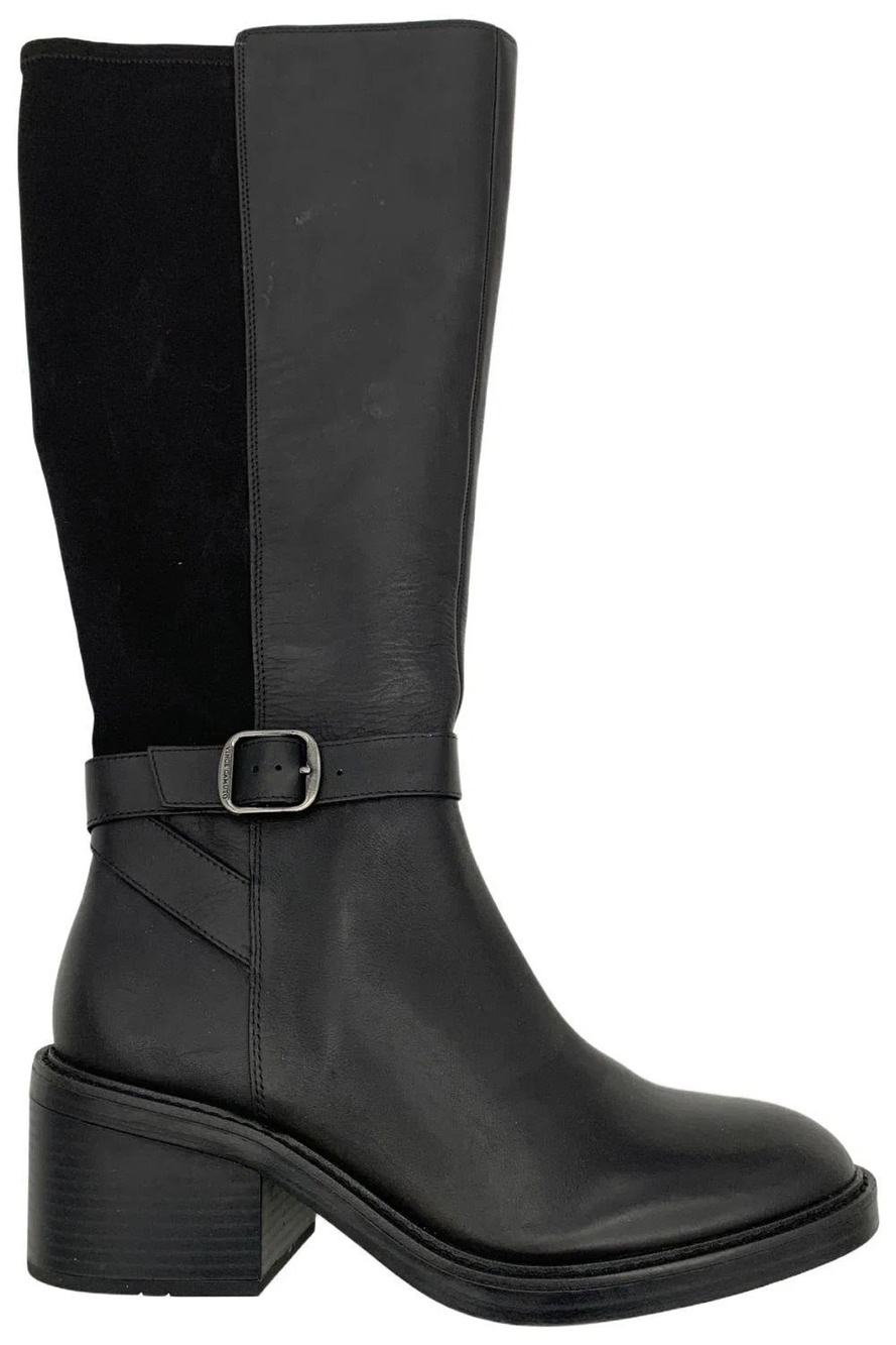 Vince Camuto Black Two-Texture Knee Boots